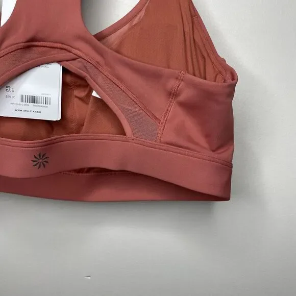 ATHLETA Womens Ultimate Adjustable Bra D-DD NEW Sz Large L Muted Red Racerback - Picture 9 of 12